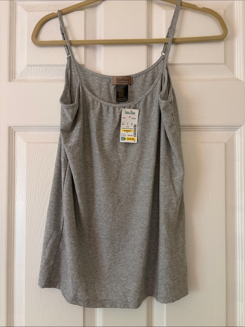 Boutique Essentials Gray Slim-Strap Camisole